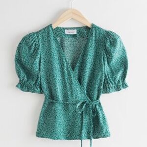 NWT - & Other Stories Puff Sleeve Wrap Blouse